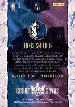 2017-18 Panini Court Kings #111 Dennis Smith Jr. Back