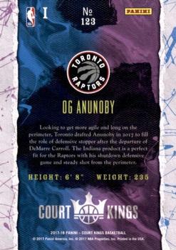 2017-18 Panini Court Kings #123 OG Anunoby Back