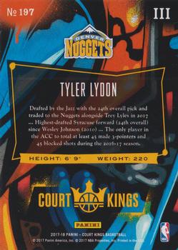 2017-18 Panini Court Kings #197 Tyler Lydon Back