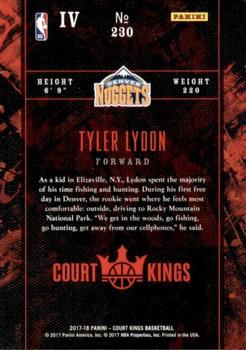 2017-18 Panini Court Kings #230 Tyler Lydon Back