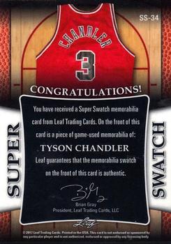 2017 Leaf Best of Basketball Unopened Edition Super Swatch - Green #SS-34 Tyson Chandler Back