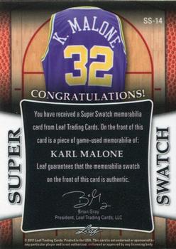2017 Leaf Best of Basketball Unopened Edition Super Swatch - Purple #SS-14 Karl Malone Back
