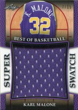 2017 Leaf Best of Basketball Unopened Edition Super Swatch - Purple #SS-14 Karl Malone Front