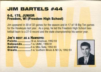 1993-94 Iowa Hawkeyes #NNO Jim Bartels Back
