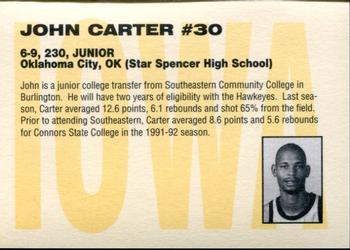 1993-94 Iowa Hawkeyes #NNO John Carter Back
