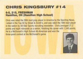 1993-94 Iowa Hawkeyes #NNO Chris Kingsbury Back