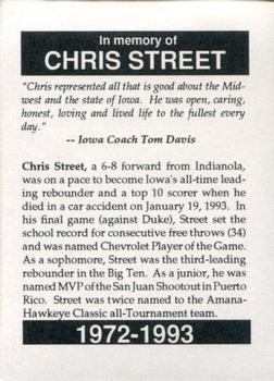 1993-94 Iowa Hawkeyes #NNO Chris Street Back