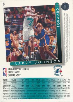 1993-94 Upper Deck Golden Grahams (French) #8 Larry Johnson Back