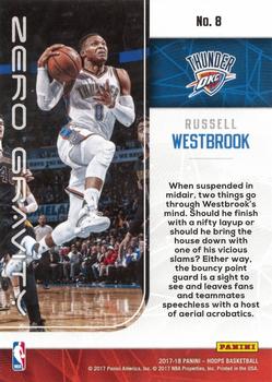 2017-18 Hoops - Zero Gravity #8 Russell Westbrook Back