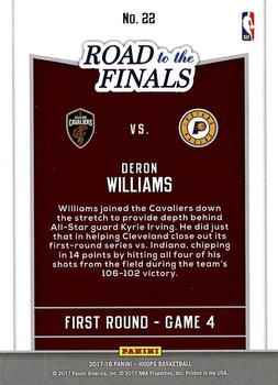 2017-18 Hoops - Road to the Finals #22 Deron Williams Back