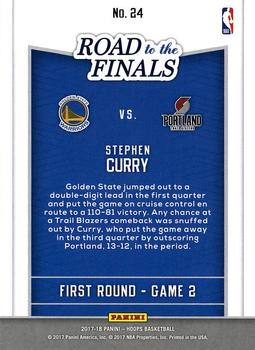 2017-18 Hoops - Road to the Finals #24 Stephen Curry Back