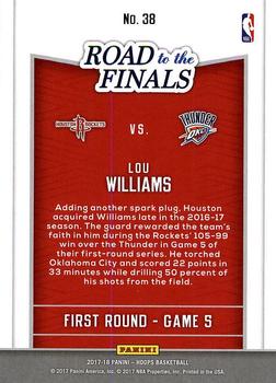 2017-18 Hoops - Road to the Finals #38 Lou Williams Back