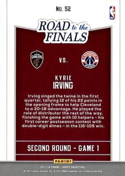 2017-18 Hoops - Road to the Finals #52 Kyrie Irving Back