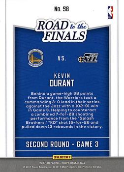 2017-18 Hoops - Road to the Finals #58 Kevin Durant Back