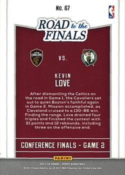 2017-18 Hoops - Road to the Finals #67 Kevin Love Back