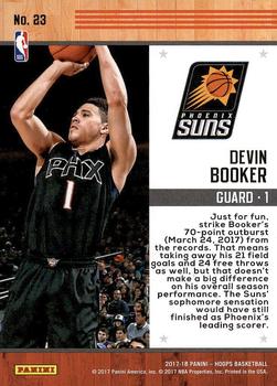 2017-18 Hoops - Team Leaders #23 Devin Booker Back
