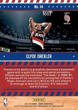 2017-18 Hoops - Special Delivery #14 Clyde Drexler Back