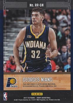 2017-18 Hoops - Rookie Remembrance #RR-GN Georges Niang Back