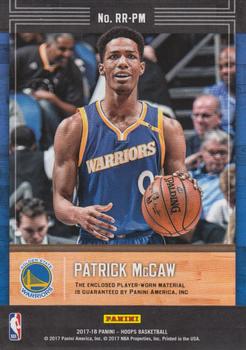 2017-18 Hoops - Rookie Remembrance #RR-PM Patrick McCaw Back
