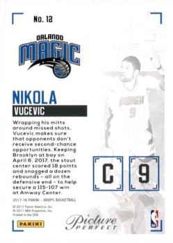 2017-18 Hoops - Picture Perfect #12 Nikola Vucevic Back