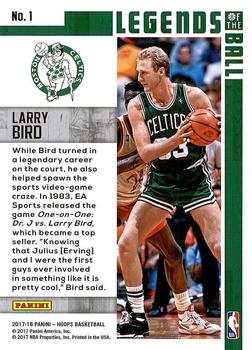 2017-18 Hoops - Legends of the Ball #1 Larry Bird Back