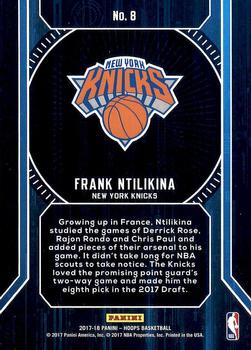 2017-18 Hoops - Faces of the Future #8 Frank Ntilikina Back