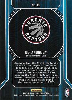 2017-18 Hoops - Faces of the Future #15 OG Anunoby Back