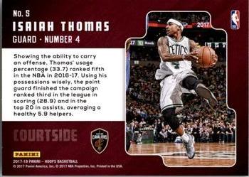 2017-18 Hoops - Courtside #5 Isaiah Thomas Back