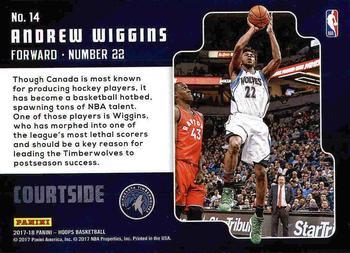 2017-18 Hoops - Courtside Holo Gold #14 Andrew Wiggins Back