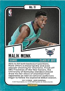 2017-18 Hoops - Class of 2017 #11 Malik Monk Back