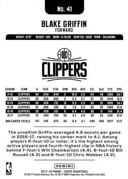 2017-18 Hoops - Silver #41 Blake Griffin Back