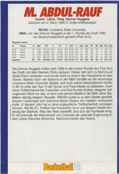 1994-95 Basketball USA Magazine (German) #NNO Mahmoud Abdul-Rauf Back