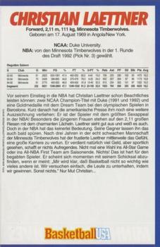 1994-95 Basketball USA Magazine (German) #NNO Christian Laettner Back