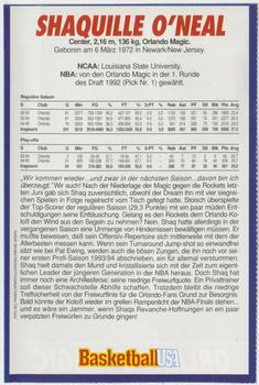 1994-95 Basketball USA Magazine (German) #NNO Shaquille O'Neal Back
