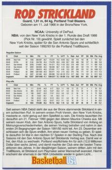 1994-95 Basketball USA Magazine (German) #NNO Rod Strickland Back