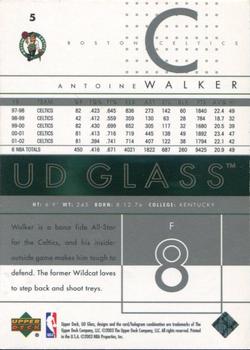 2002-03 UD Glass - UD Promos #5 Antoine Walker Back