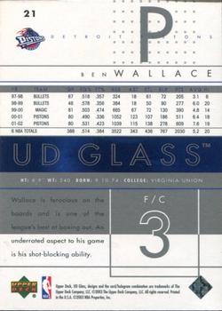 2002-03 UD Glass - UD Promos #21 Ben Wallace Back