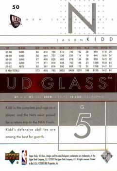 2002-03 UD Glass - UD Promos #50 Jason Kidd Back
