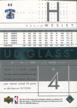 2002-03 UD Glass - UD Promos #55 David Wesley Back