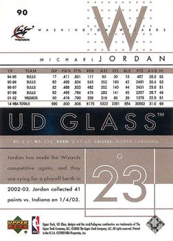 2002-03 UD Glass - UD Promos #90 Michael Jordan Back