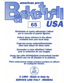 1994-95 Service Line American Pro Basketball USA Stickers (Italy) #65 Mark Price Back