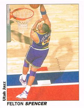 1994-95 Service Line American Pro Basketball USA Stickers (Italy) #122 Felton Spencer Front