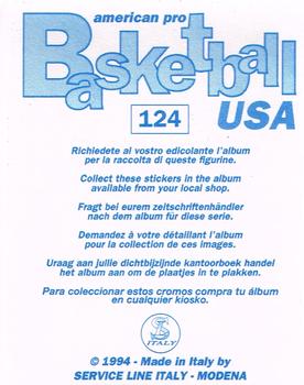 1994-95 Service Line American Pro Basketball USA Stickers (Italy) #124 Adam Keefe Back