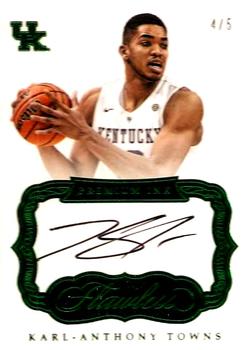 2017 Panini Flawless Collegiate - Premium Ink Emerald #PI-KT Karl-Anthony Towns Front
