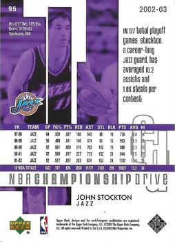 2002-03 Upper Deck Championship Drive - UD Promos #95 John Stockton Back