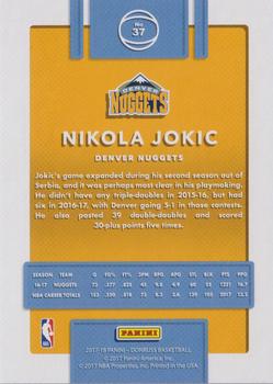 2017-18 Donruss - Holo Orange Laser #37 Nikola Jokic Back