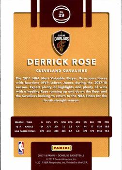 2017-18 Donruss - Press Proof Silver #29 Derrick Rose Back