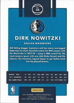 2017-18 Donruss - Press Proof Silver #34 Dirk Nowitzki Back