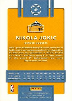 2017-18 Donruss - Press Proof Silver #37 Nikola Jokic Back