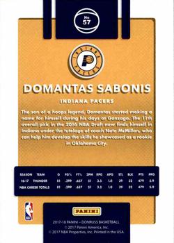 2017-18 Donruss - Press Proof Silver #57 Domantas Sabonis Back